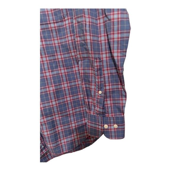 Peter Millar | Mens Plaid Long Sleeve Button Down Cotton Blend Golfing Shirt | M - Picture 2 of 5